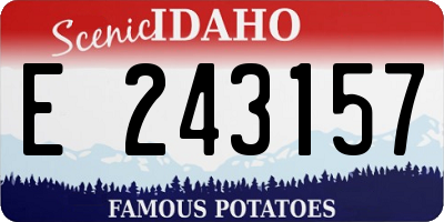 ID license plate E243157