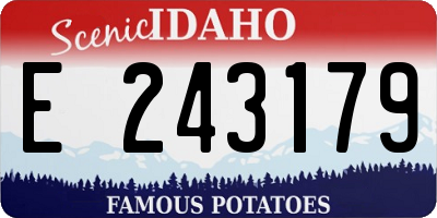 ID license plate E243179