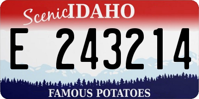 ID license plate E243214