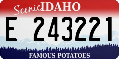 ID license plate E243221