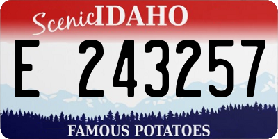 ID license plate E243257