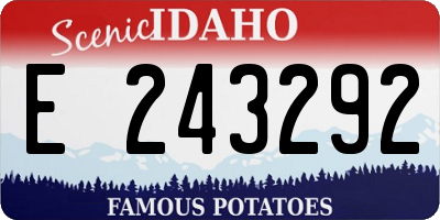ID license plate E243292