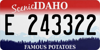 ID license plate E243322