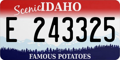 ID license plate E243325
