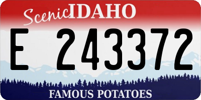 ID license plate E243372