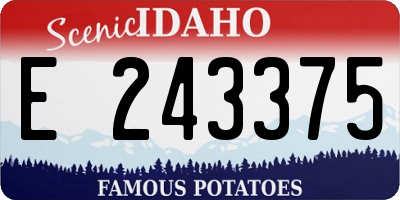 ID license plate E243375