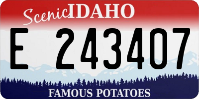 ID license plate E243407