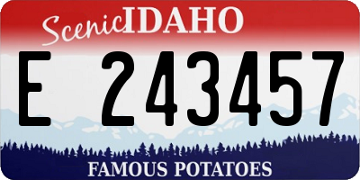 ID license plate E243457