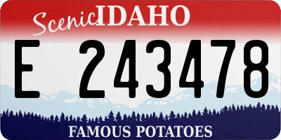 ID license plate E243478