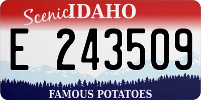 ID license plate E243509