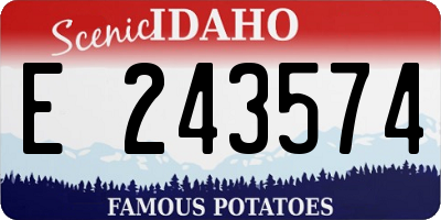 ID license plate E243574