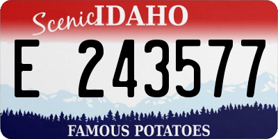 ID license plate E243577