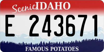 ID license plate E243671