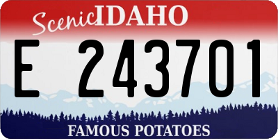 ID license plate E243701