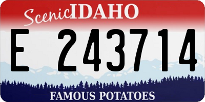 ID license plate E243714