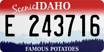 ID license plate E243716