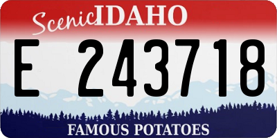 ID license plate E243718