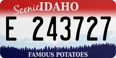 ID license plate E243727