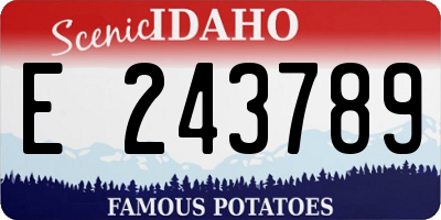 ID license plate E243789