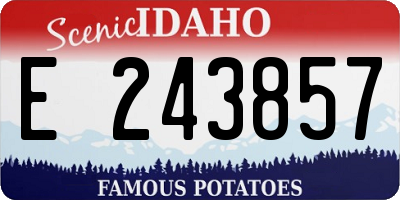 ID license plate E243857
