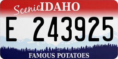 ID license plate E243925