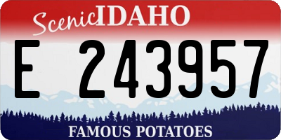 ID license plate E243957