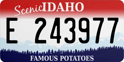 ID license plate E243977