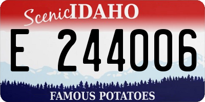ID license plate E244006