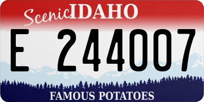 ID license plate E244007