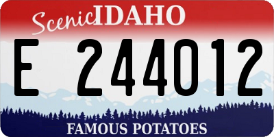 ID license plate E244012