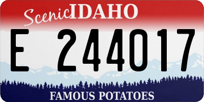 ID license plate E244017
