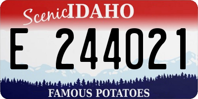 ID license plate E244021