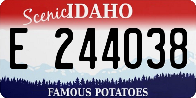ID license plate E244038