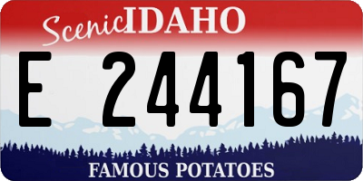 ID license plate E244167