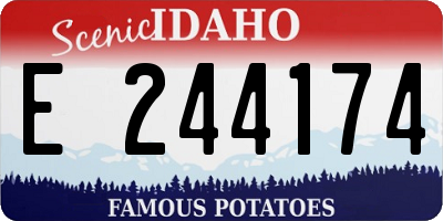 ID license plate E244174