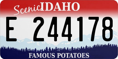 ID license plate E244178