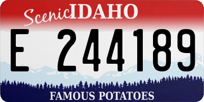 ID license plate E244189