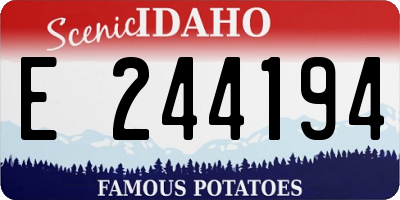 ID license plate E244194
