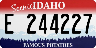 ID license plate E244227