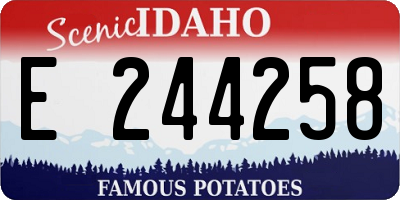 ID license plate E244258