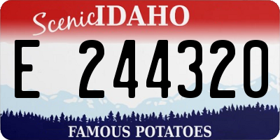 ID license plate E244320