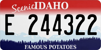 ID license plate E244322