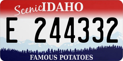ID license plate E244332