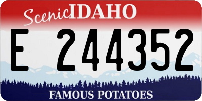 ID license plate E244352