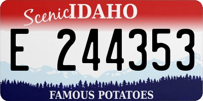 ID license plate E244353