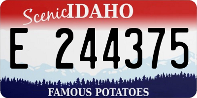 ID license plate E244375