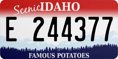 ID license plate E244377