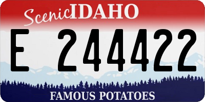 ID license plate E244422