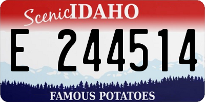 ID license plate E244514