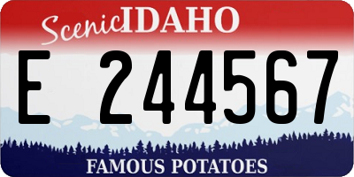 ID license plate E244567